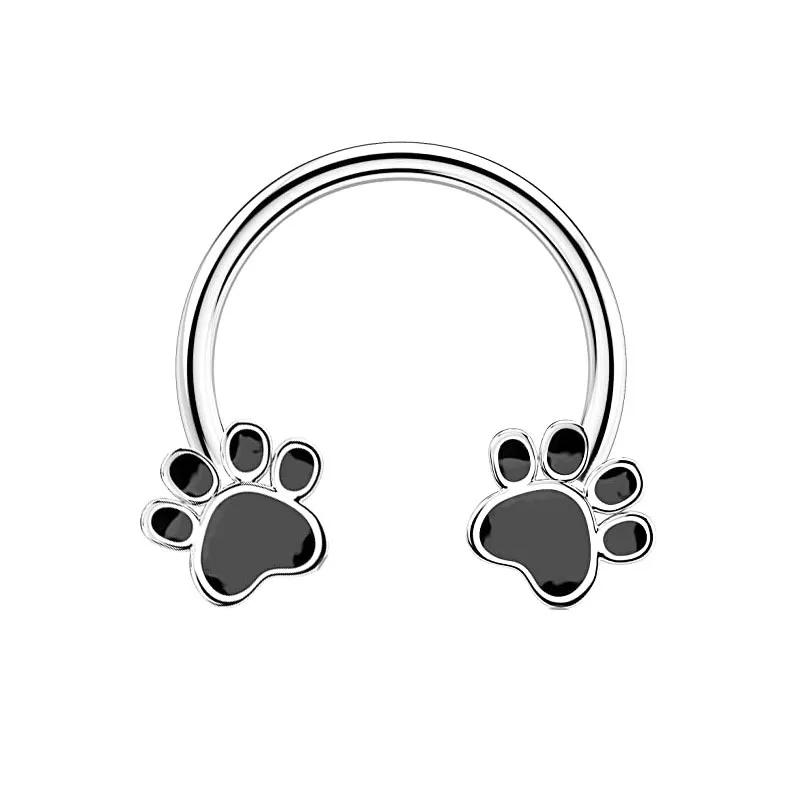 Paw Cat Hoop Earrings and Septum Ring, 1/4pc